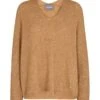 Mos Mosh Naisten Neulepusero THORA V NECK NEULE Kameli -Kekäle mos mosh naisten neulepusero thora v neck neule kameli 1