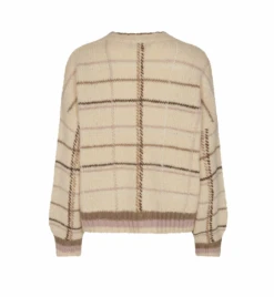 Mos Mosh, Naisten Villapaita, Sasha Knit Beige Ruutu -Kekäle mos mosh naisten villapaita sasha knit beige ruutu 4