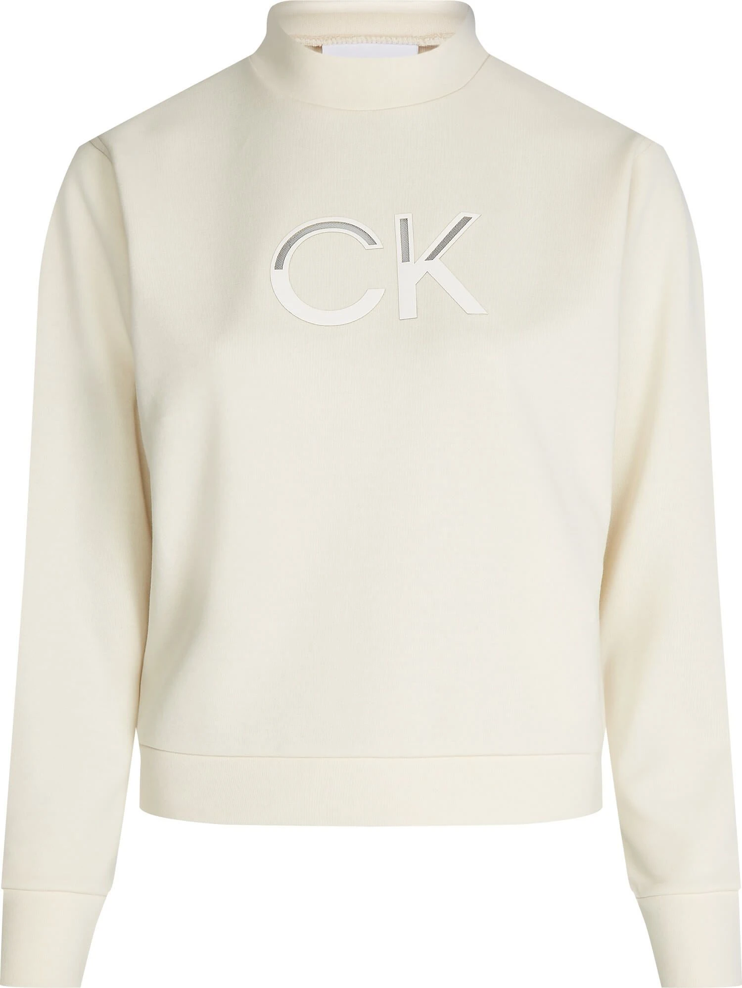Calvin Klein Naisten Collegepaita MESH LOGO SHORT SWEATSHIRT Luonnonvalkoinen 3 Calvin Klein Naisten Collegepaita MESH LOGO SHORT SWEATSHIRT Luonnonvalkoinen