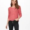 Only Naisten Neule, Geena Xo L/S Pullover Koralli -Kekäle only naisten neule geena xo l s pullover koralli 1