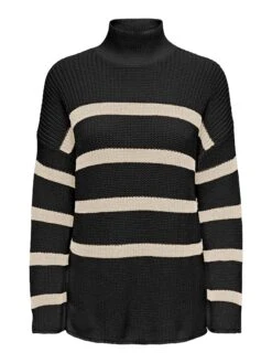 Only Neulepusero, ONLBELLA LIFE LS HIGH NECK Raidallinen Musta