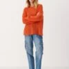 Part Two, Naisten Neule, VIOLINE PULLOVER Oranssi -Kekäle part two naisten neule violine pullover oranssi 1