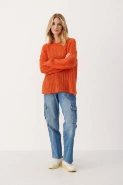 Part Two, Naisten Neule, VIOLINE PULLOVER Oranssi