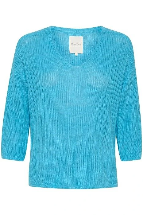 Part Two Naisten Neulepusero NETRONA PULLOVER Turkoosinsininen 3 Part Two Naisten Neulepusero NETRONA PULLOVER Turkoosinsininen