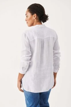 Part Two Naisten Pellavapaita KIVAS SHIRT Valkoinen -Kekäle part two naisten pellavapaita kivas shirt valkoinen 3