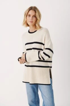 Part Two Naisten Raidallinen Neule, NOELLINE PULLOVER Raidallinen Sininen