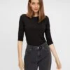 Pieces, Naisten Paita, Sirene LS Tee Musta -Kekäle pieces naisten paita sirene ls tee musta 1