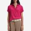 Samsoe And Samsoe, Naisten Lyhythihainen Kauluspaita, Majan Ss Shirt 9942 Pinkki