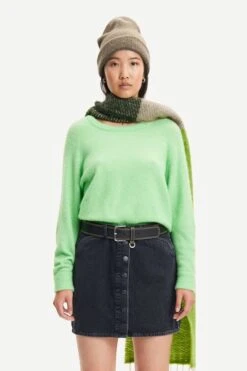 Samsoe And Samsoe Naisten Neulepaita K-Nor O-N Short 7355 Mintunvihreä