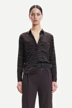 Samsoe And Samsoe Naisten Paita MILLY SHIRT AOP 9942 Ruskea Kuosi