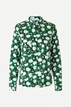 Samsoe And Samsoe Naisten Paita MILLY SHIRT AOP 9942 Vihreä Kuosi