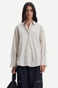 Samsoe And Samsoe Naisten Pusero ANNY SHIRT 14838 Valkopohjainen Kuosi