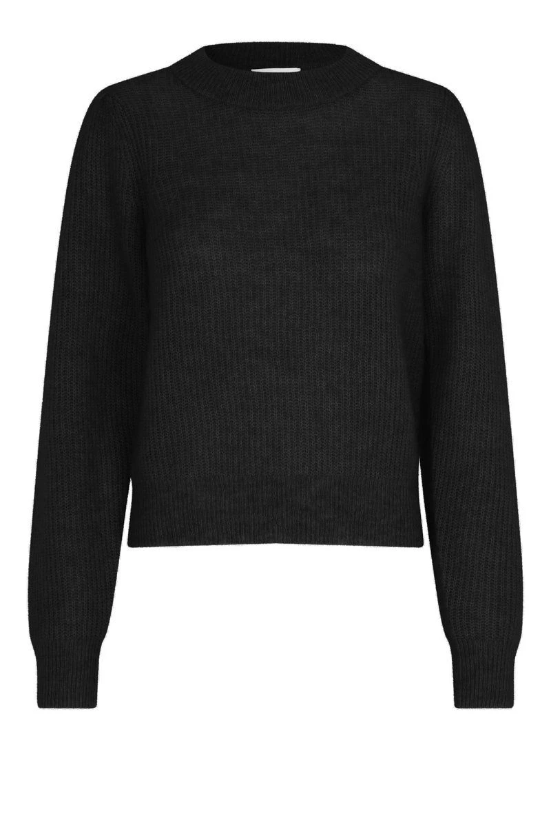 Second Female Naisten Neule BROOKY KNIT PUFF O-NECK Musta 4 Second Female Naisten Neule BROOKY KNIT PUFF O-NECK Musta - Image 2