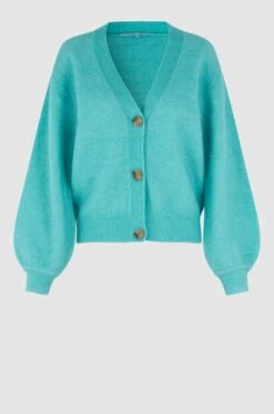 Second Female Naisten Neuletakki BROOK KNIT DROP SHOULDER CAR Mintunvihreä -Kekäle second female naisten neuletakki brook knit drop shoulder car mintunvihrea 3