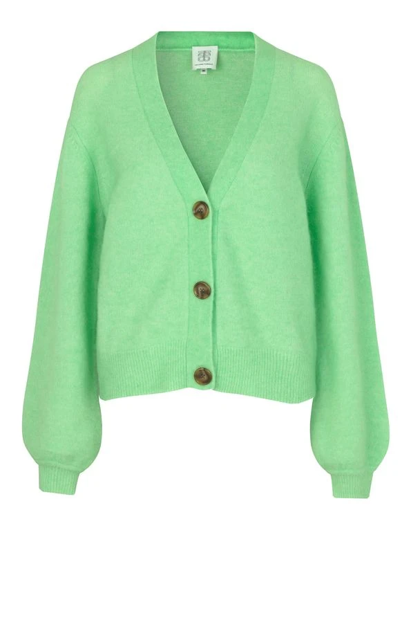 Second Female Naisten Neuletakki BROOK KNIT DROP SHOULDER CAR Ruohonvihreä 3 Second Female Naisten Neuletakki BROOK KNIT DROP SHOULDER CAR Ruohonvihreä