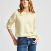 Selected Femme, Naisten Neulepaita, Lulu LS Knit O-Neck Sitruunankeltainen