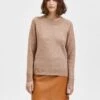 Selected Femme Naisten Neulepaita Lulu Ls Knit O-Neck Vaalea Beige -Kekäle selected femme naisten neulepaita lulu ls knit o neck vaalea beige 1