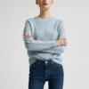Selected Femme Naisten Neulepaita, Lulu LS Knit O-Neck Vaaleansininen -Kekäle selected femme naisten neulepaita lulu ls knit o neck vaaleansininen 1