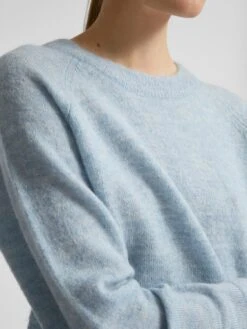 Selected Femme Naisten Neulepaita, Lulu LS Knit O-Neck Vaaleansininen -Kekäle selected femme naisten neulepaita lulu ls knit o neck vaaleansininen 4