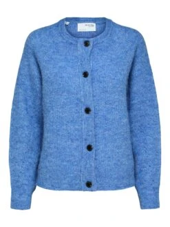 Selected Femme, Naisten Neuletakki, Lulu LS Knit Short Cardigan Sininen