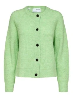 Selected Femme, Naisten Neuletakki, Lulu LS Knit Short Cardigan Vihreä