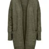Selected Femme Naisten Neuletakki Lulu New Knit Long Cardigan Armeijanvihreä
