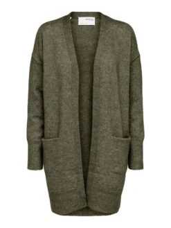 Selected Femme Naisten Neuletakki Lulu New Knit Long Cardigan Armeijanvihreä
