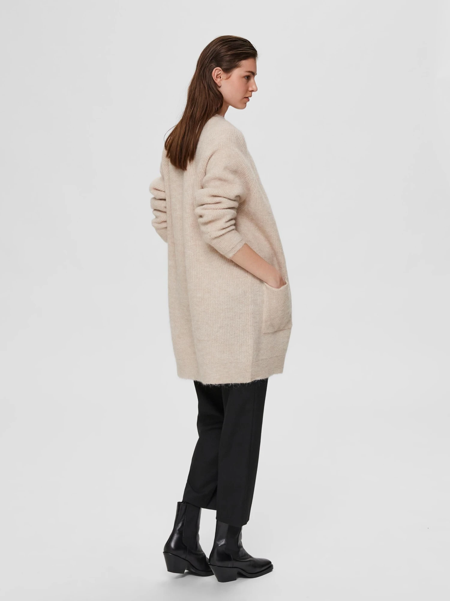 Selected Femme Naisten Neuletakki, SLFLulu LS Knit Long Cardigan NOOS Kerma 4 Selected Femme Naisten Neuletakki, SLFLulu LS Knit Long Cardigan NOOS Kerma - Image 2