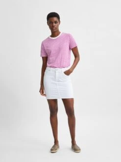 Selected Femme Naisten T-paita, My Perfect Ss Tee Raidallinen Pinkki -Kekäle selected femme naisten t paita my perfect ss tee raidallinen pinkki 4