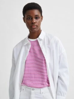 Selected Femme Naisten T-paita, My Perfect Ss Tee Raidallinen Pinkki -Kekäle selected femme naisten t paita my perfect ss tee raidallinen pinkki 5