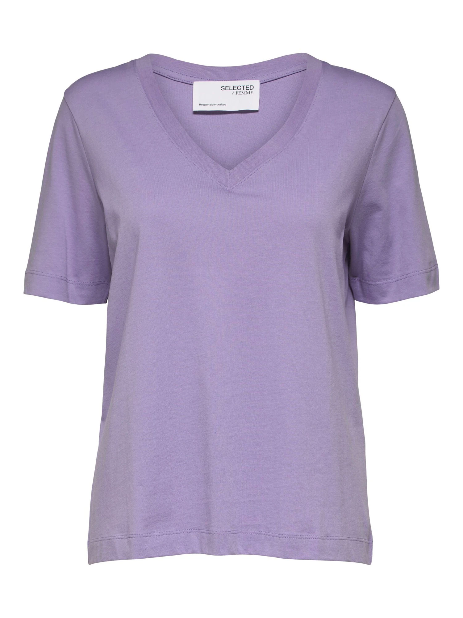 Selected Femme Naisten T-paita SLFSTANDARD SS V-NECK TEE Liila 5 Selected Femme Naisten T-paita SLFSTANDARD SS V-NECK TEE Liila - Image 3