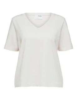 Selected Femme Naisten T-paita, SLFSTANDARD SS V-NECK TEE Vaaleanpunainen -Kekäle selected femme naisten t paita slfstandard ss v neck tee vaaleanpunainen 6