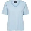 Selected Femme Naisten T-paita, SLFSTANDARD SS V-NECK TEE Vaaleansininen -Kekäle selected femme naisten t paita slfstandard ss v neck tee vaaleansininen 1