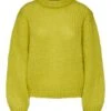 Selected Femme Naisten Villapaita SLFSUANNE LS KNIT O-NECK B Limenvihreä -Kekäle selected femme naisten villapaita slfsuanne ls knit o neck b limenvihrea 1