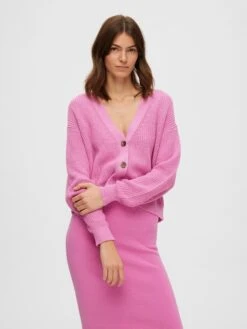 Selected Femme Neuletakki, SLFSINNA NEW LS KNIT CARDIGAN Pinkki