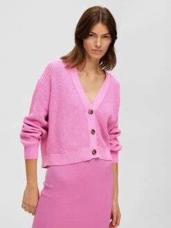 Selected Femme Neuletakki, SLFSINNA NEW LS KNIT CARDIGAN Pinkki -Kekäle selected femme neuletakki slfsinna new ls knit cardigan pinkki 5