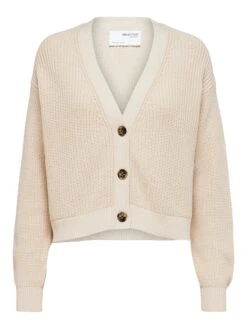 Selected Femme Neuletakki, SLFSINNA NEW LS KNIT CARDIGAN Vaalea Beige -Kekäle selected femme neuletakki slfsinna new ls knit cardigan vaalea beige 3