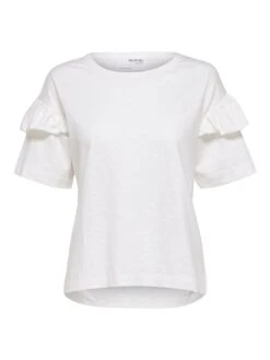 Selected Femme T-paita, SLFRYLIE SS FLORENCE TEE Valkoinen -Kekäle selected femme t paita slfrylie ss florence tee valkoinen 4