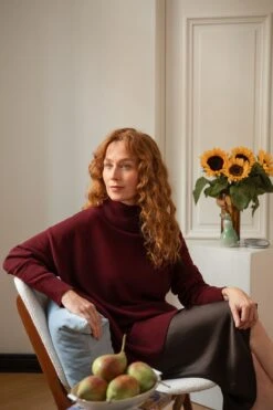 Sinnuu Naisten Neule Sinnuu W Turtle Neck Viininpunainen