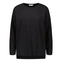 Sinnuu Naisten Paita Sinnuu Overshirt T-Shirt LS Musta