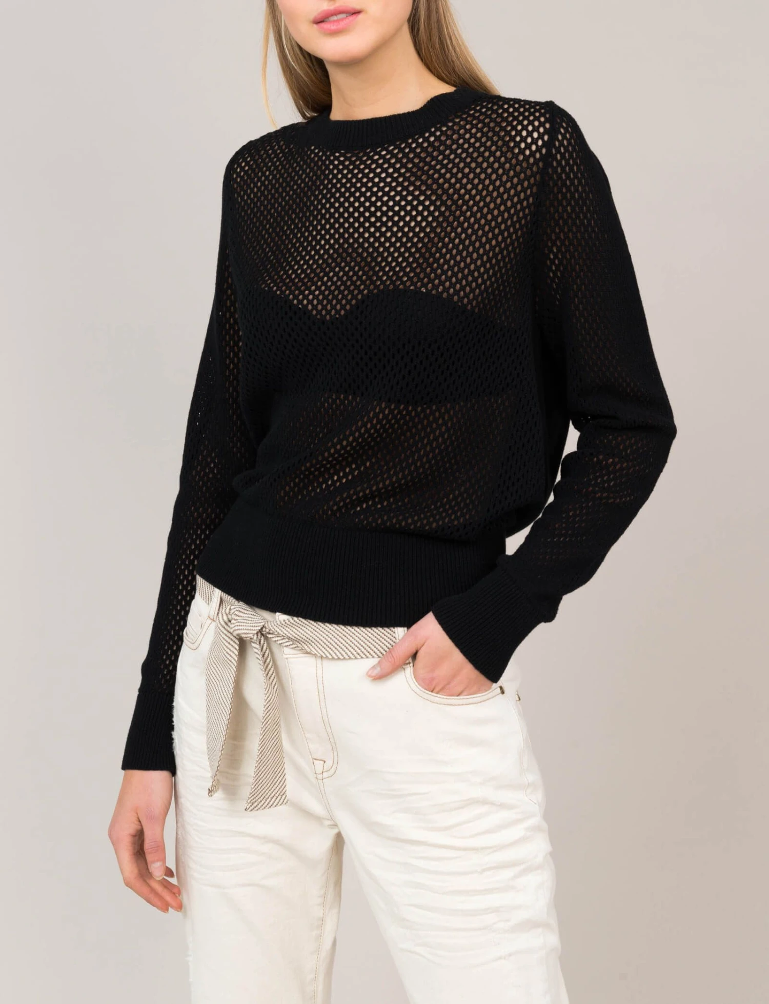 Summum Naisten Puuvillaneule Musta 3 Summum Naisten Puuvillaneule Musta