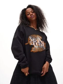 Uhana Collegepaita, TIGER SWEATSHIRT Musta