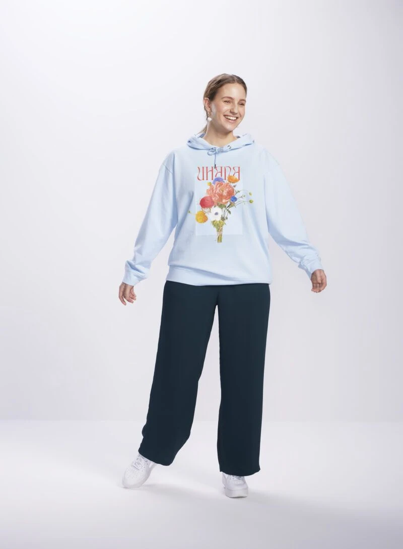 Uhana Naisten Huppari BOUQUET HOODIE Vaaleansininen 3 Uhana Naisten Huppari BOUQUET HOODIE Vaaleansininen