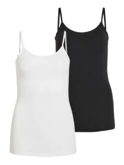 Vila Naisten Narutoppi VISURFACE STRAP TOP NEW Mustavalkoinen